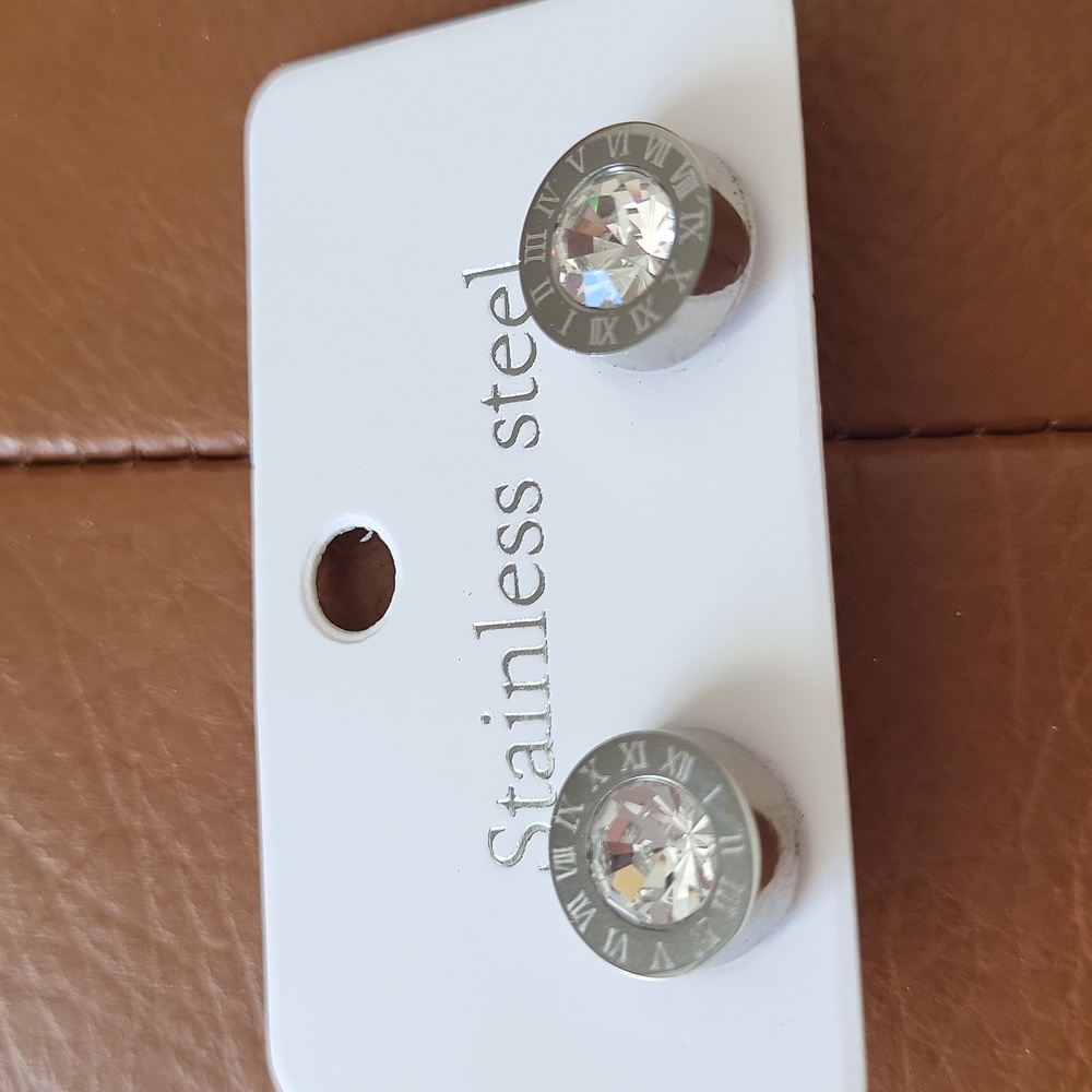 Roman Numeral Stud Earrings - Picture 6 of 8